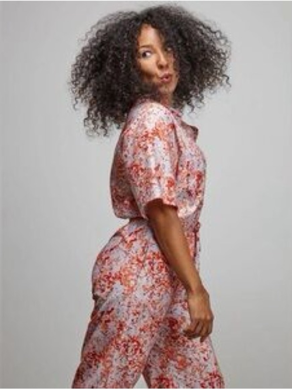 The Kit. Issa abstract pattern loose fit cotton jumpsuit XL